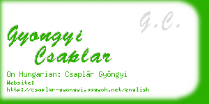 gyongyi csaplar business card